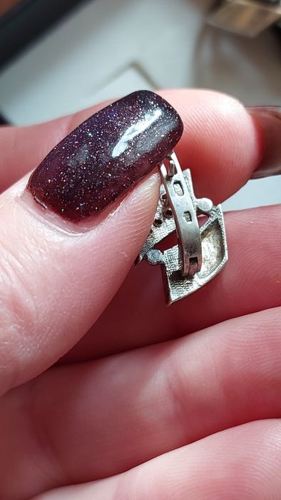 Винтажные серьги ,набор золото с серебром фианит Александрия