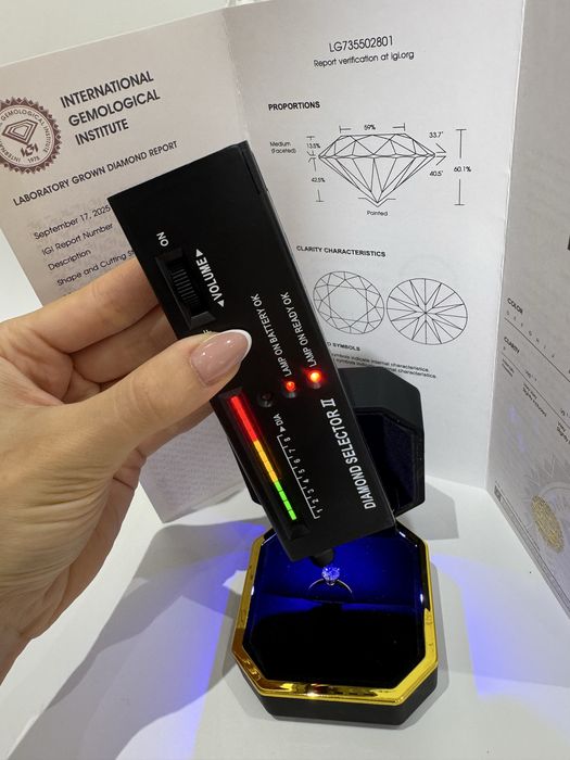 Pierścionek z diamentem 1 ct VS1 D, brylantem, certyfikat IGI