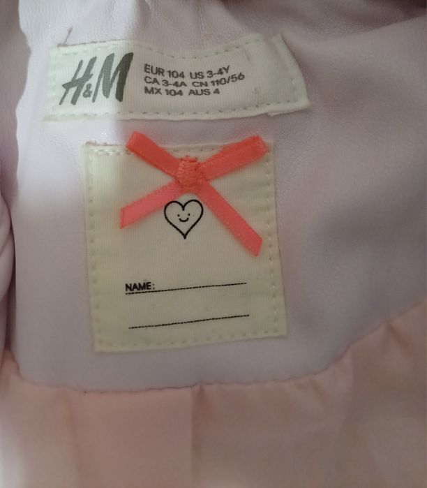 Kurtka dziewczęca rozm 104, h&m eko-skóra (3-4 lata)
