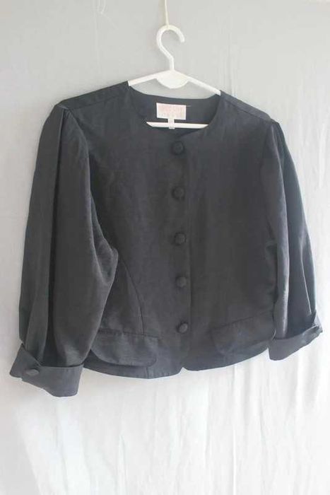 Czarna narzutka żakiet marynarka retro vintage