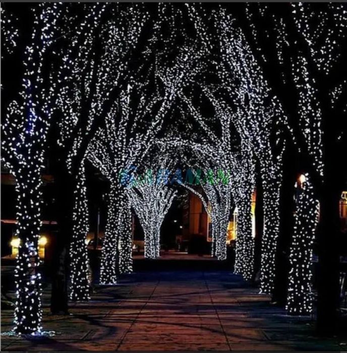 Гірлянда вулична 50м, 800LED біла, Вулична гірлянда білого кольору