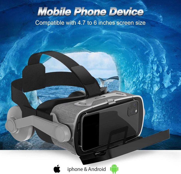 Gogle VR 3D z słuchawkami – regulacja IPD i ogniskowej 807