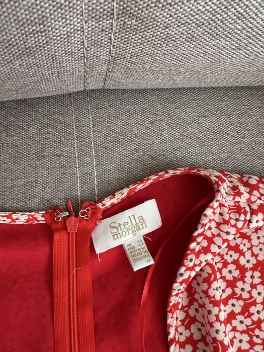 Червоне шифонове жіноче плаття, розмір 14