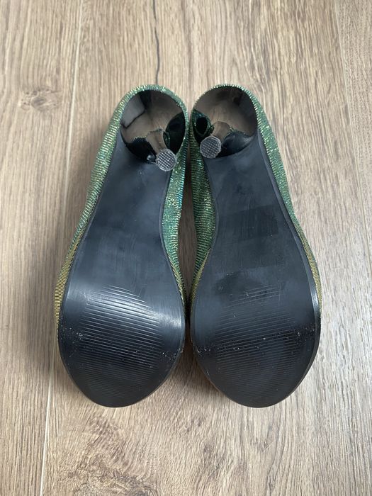 Nowe szpilki z platformą, cameleon, świecące metaliczne, karnawał