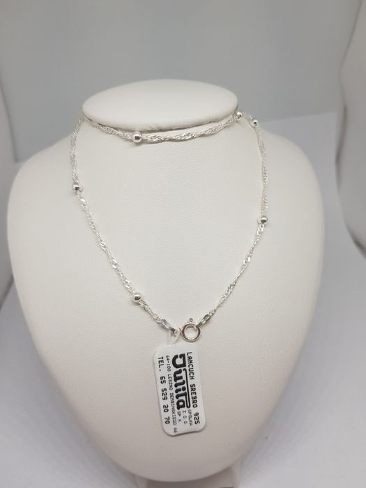 Srebrny łańcuszek z kulkami srebro 925 długość 45cm