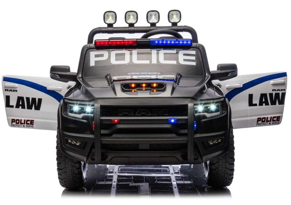 Auto na akumulator RAM Policja 4x4 24V Bluetooth USB MP3 Full LED EVA