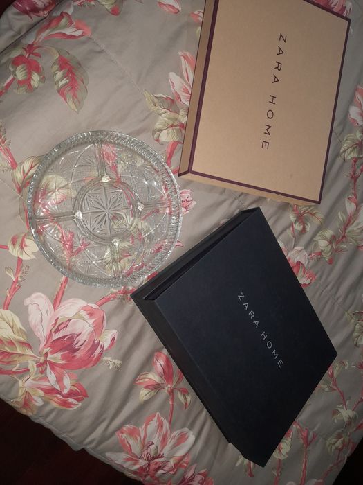 Faqueiro zara home novo + prato vidro