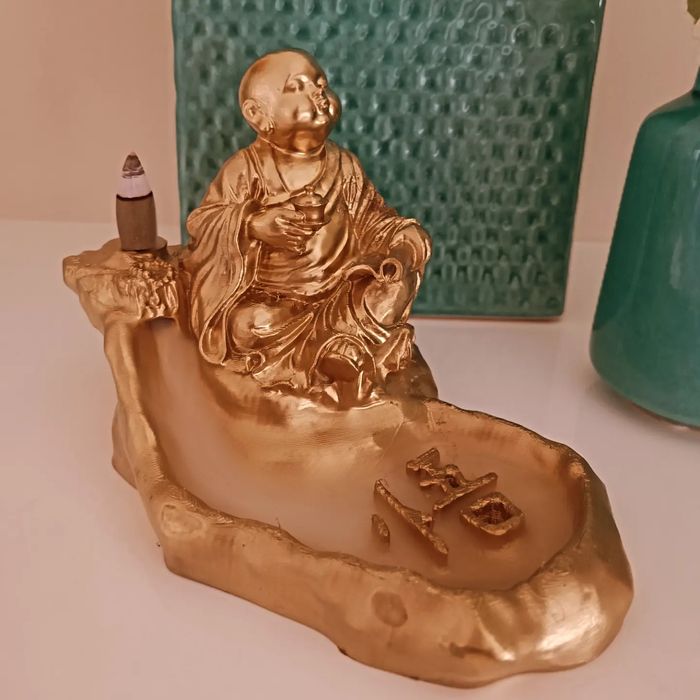 Buda Dourado Queimador de Incenso