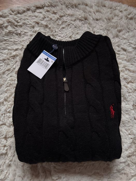 Ralph Lauren sweter męski czarny zip M nowy z metką