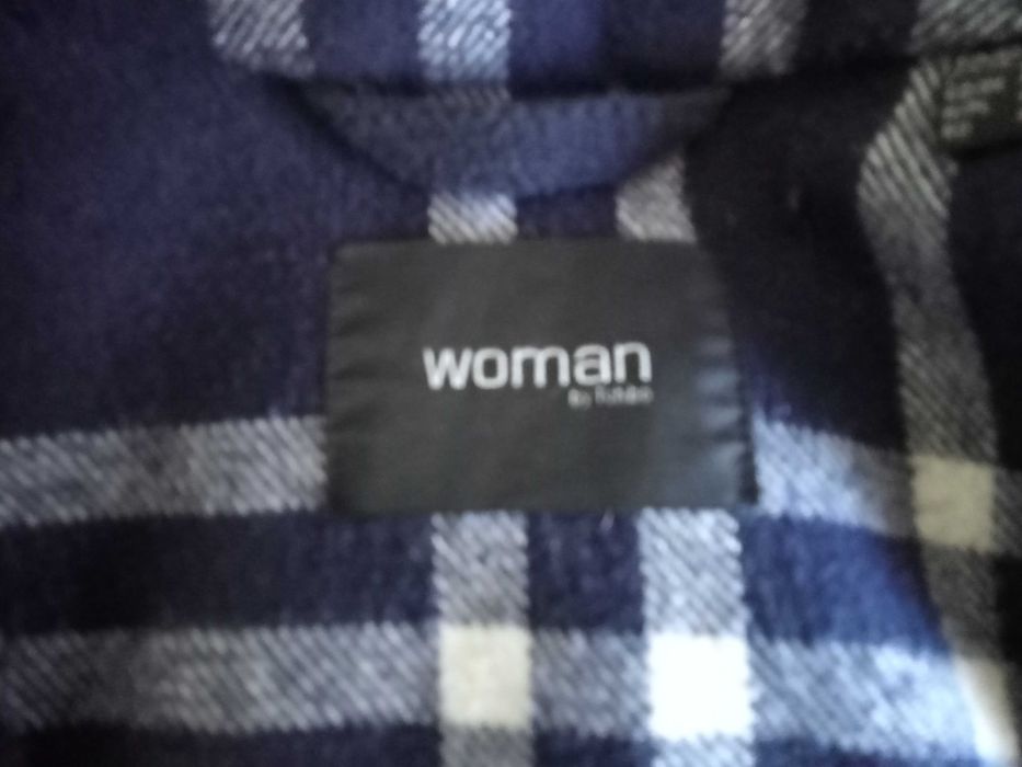 elegancki trencz w kratę-M-XL