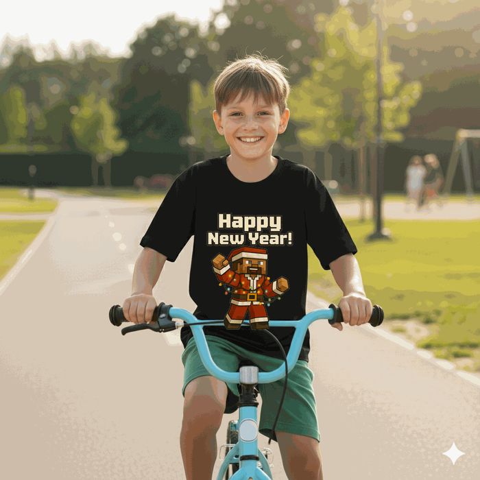 Koszulka dziecięca czarna steve w minecraft prezent święta 104