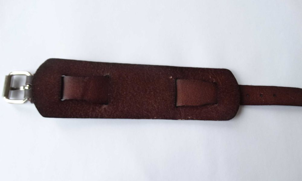 Skórzana bransoletka opaska na nadgarstek retro punk vintage męska