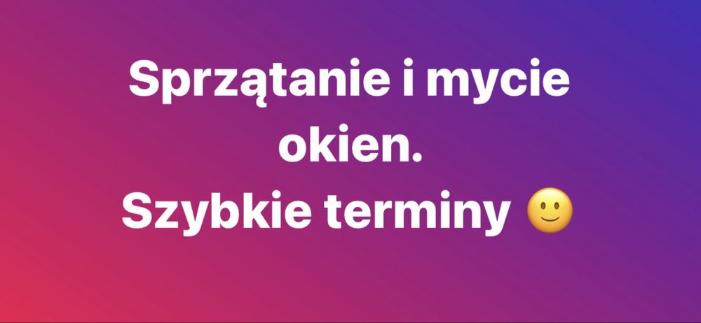 Sprzątanie, mycie okien, pomoc domowa