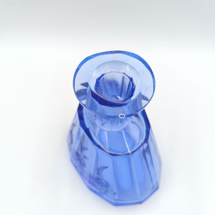 Karafka Szklana Kobaltowa Masywna Art Deco Moser? Retro Vintage Szkło