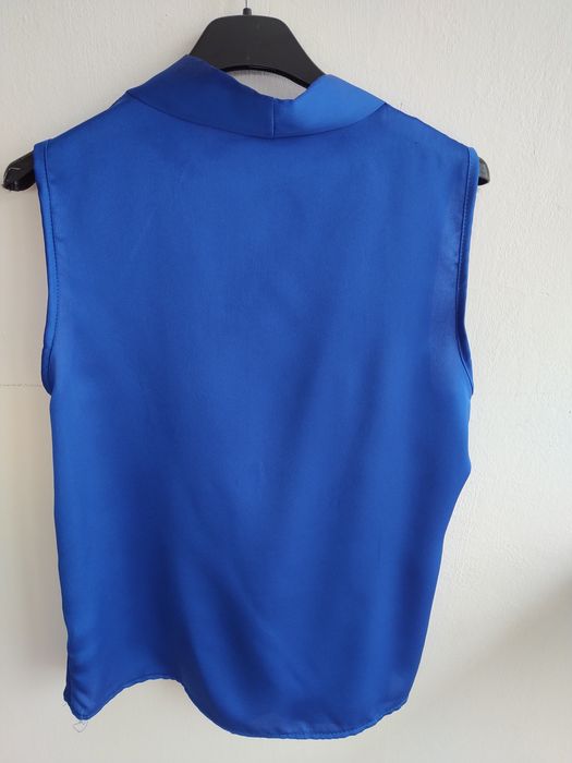Blusa/ Top acetinado azul - Ja Moda - Tam. Único - Nova!