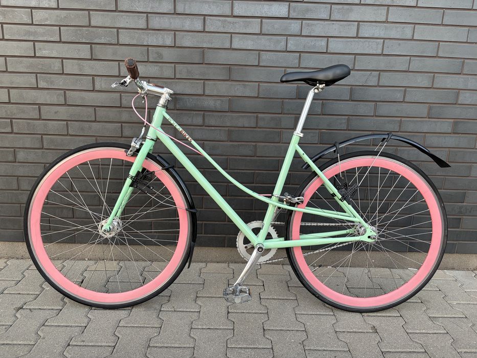 Rower miejski Polka Bikes Landrynka 48cm dwustronna piasta - ostre koło i wolnobieg
