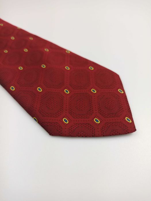 Belleville czerwony jedwabny krawat mpe80