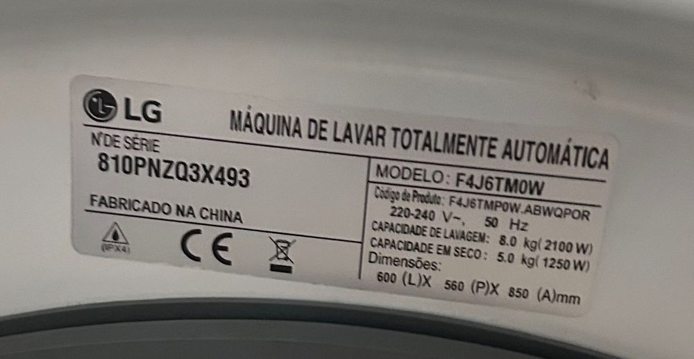Máquina de lavar e secar LG
