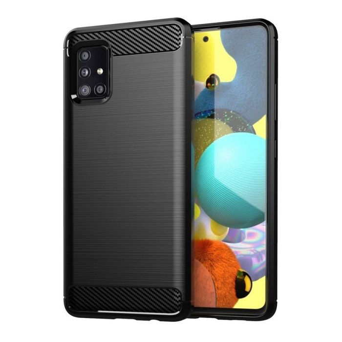 Carbon Case Elastyczne Etui Pokrowiec Samsung Galaxy A71 5G Czarny