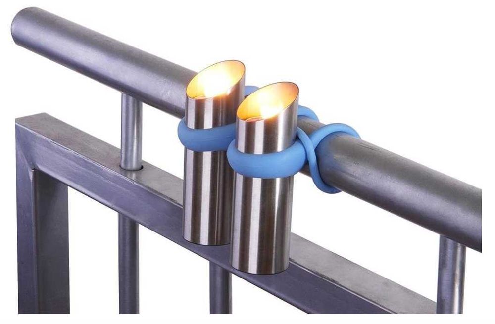 Świeczniki balkonowe na balustradę ze stali nierdzewnej – 2 szt.