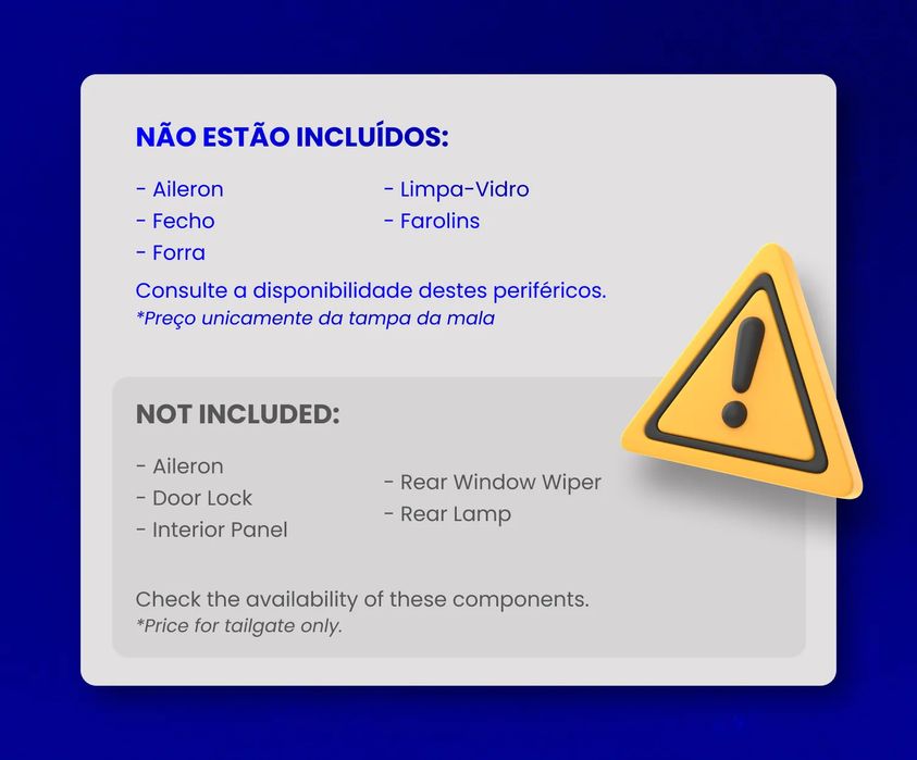 Porta / tampa da mala PORSCHE Boxster (986)