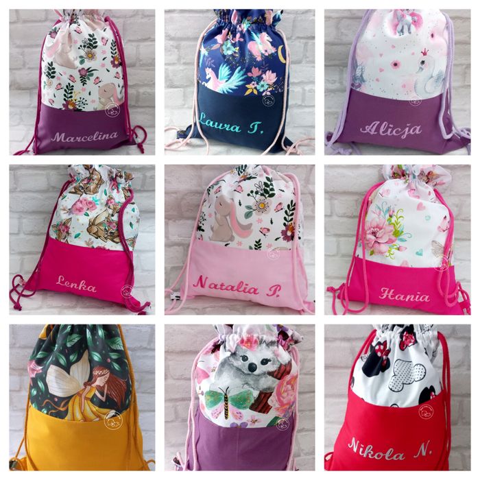 Worek na pościel z imieniem do przedszkola żłobka