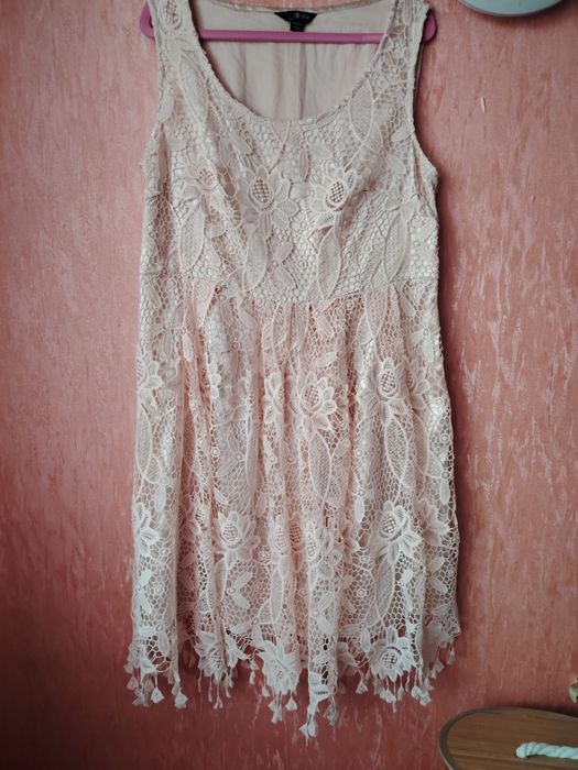 Платье миди кружево вышитое нежно персиковое XL XL-XXL