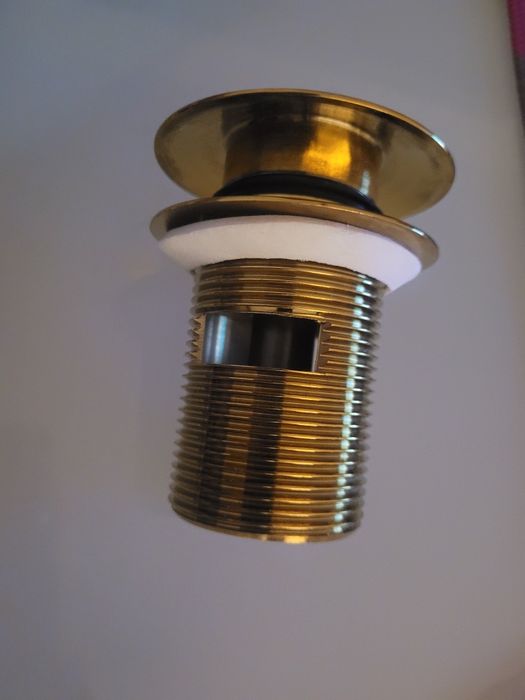 Korek do umywalki Omnires złoto szczotkowane górna część nowy