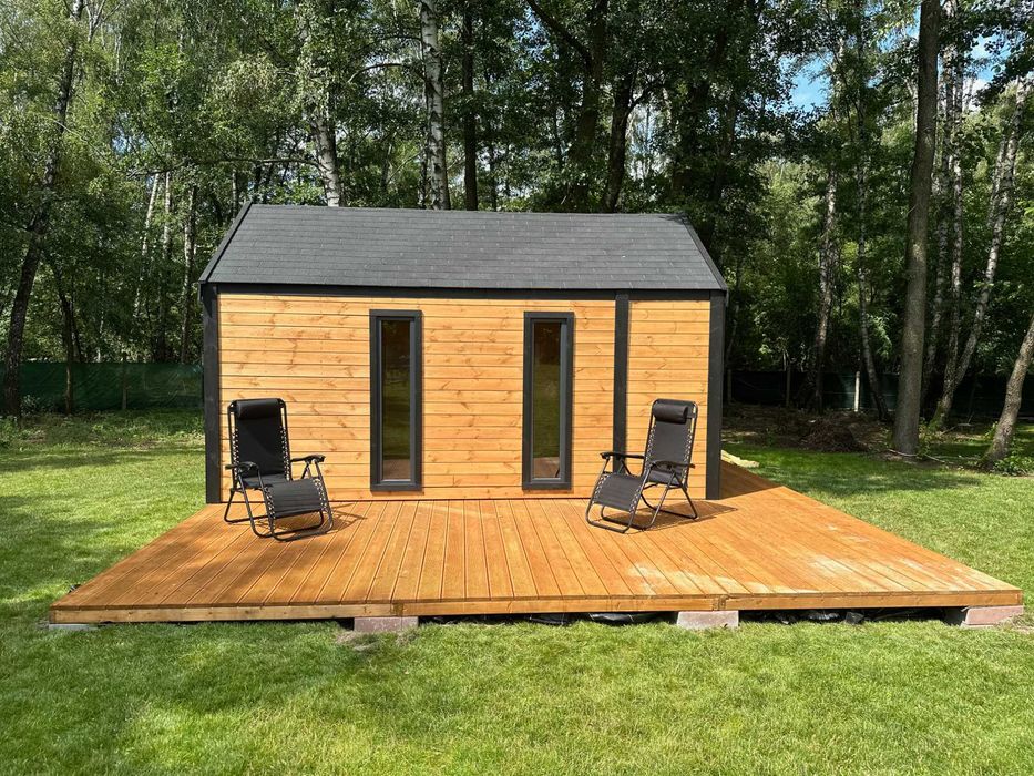 PROMOCJA -10% | • • • • Domek narzędziowy • • • • D25 II 3x4 m z tarasem DREWNOTRIK
