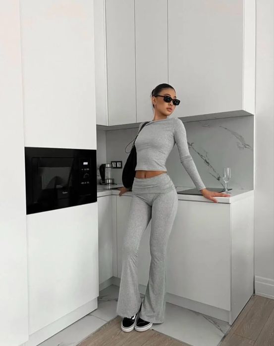 Сірі клеш штани h&m