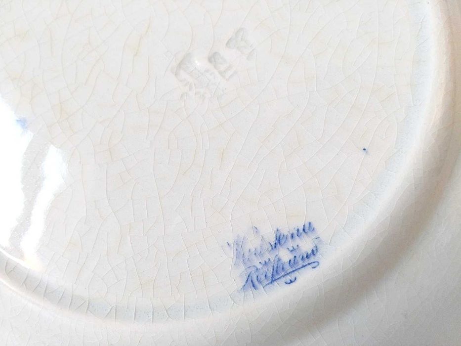 Talerz obiadowy niebieski dekor "Vadstena" Fajans delikatny Rörstrand