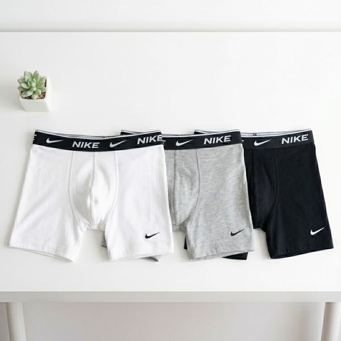 3PACK NIKE Bokserki Męskie Czarne Szare Białe