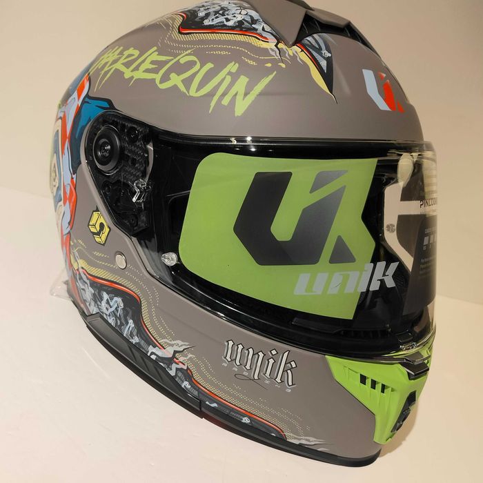 Capacete Integral Unik Ultra DV Harlequin Grey mota scooter novo