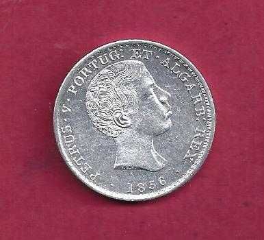 MONARQUIA   D. PEDRO V   500  REIS  1856 BONITA PRATA
