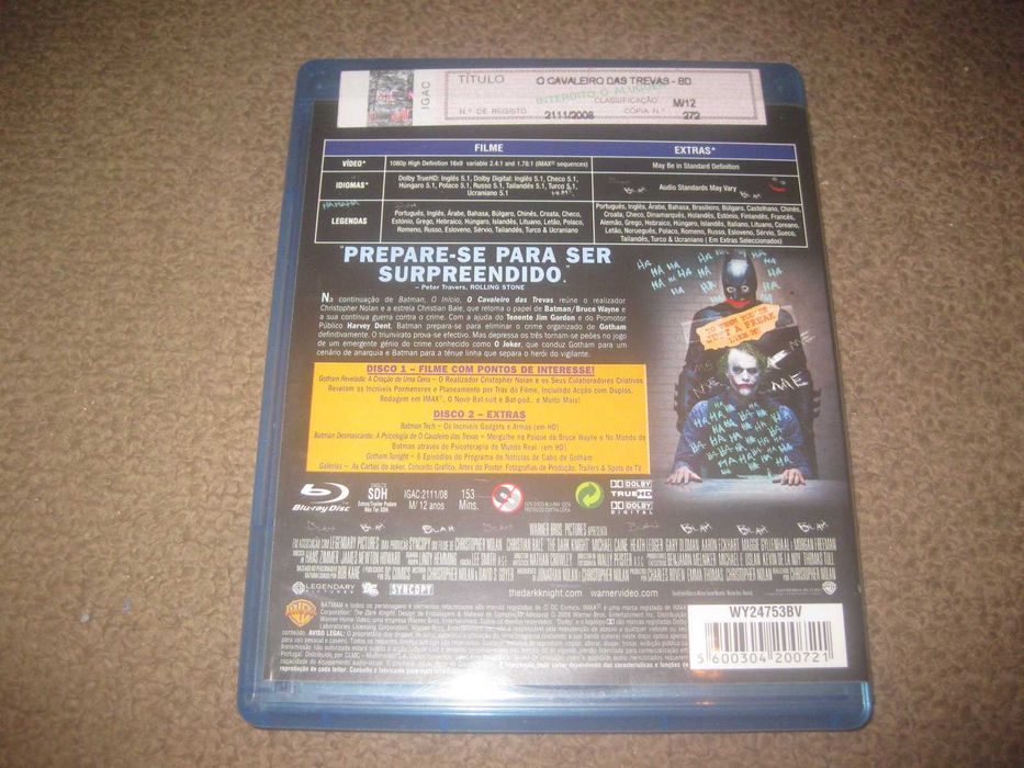 "Batman: O Cavaleiro das Trevas" numa Edição Especial com 2 Blu-Ray