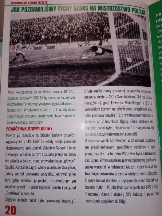 Zagłębie Sosnowiec program meczowy  GKS Tychy