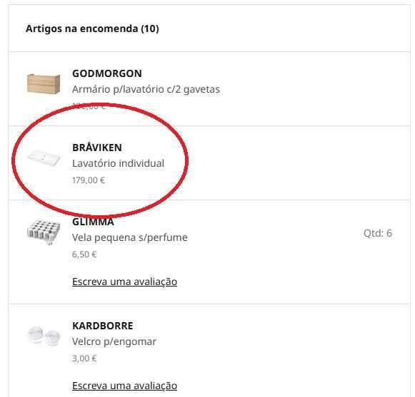 Lavatório Braviken IKEA 1.00m