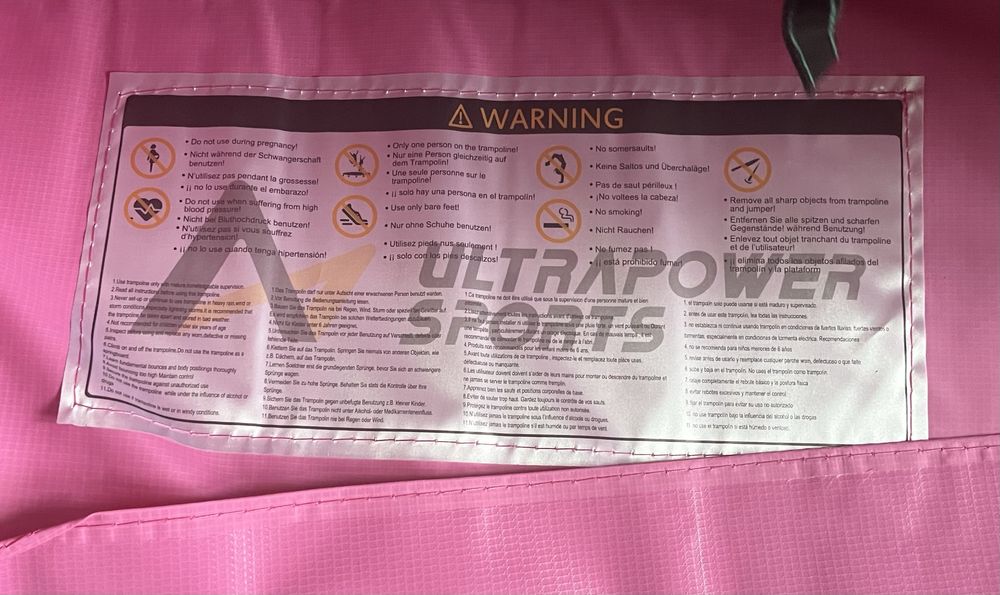 ULTRAPOWER SPORTS osłona trampoliny 366 cm różowa