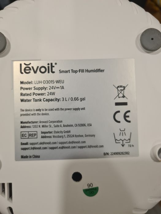 Humidificador LEVOIT Top Fill 3L (bebe)