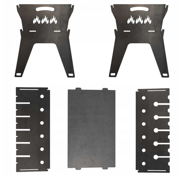 Zestaw mangalowy LIST 3MM | grill + 6 szampurów + pokrowce мангал