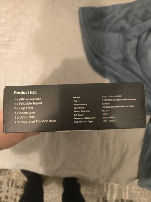 Ігровий, конденсаторний мікрофон на кронштейні Zealsound A68S