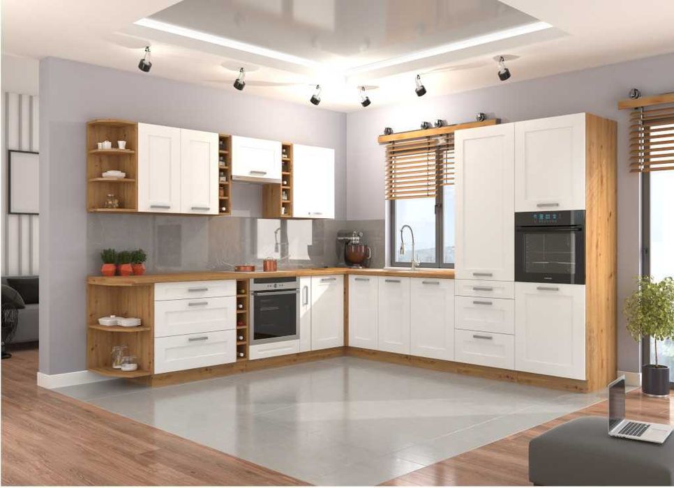 Białe matowe meble kuchenne Luna Promocja