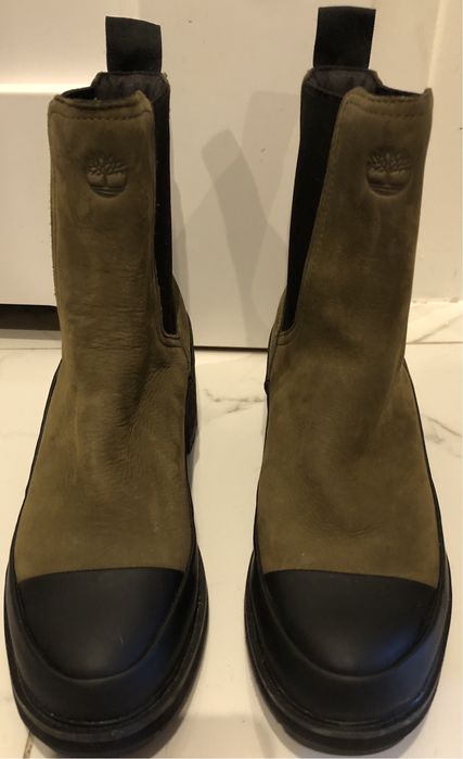 Timberland botki jesienne skórzane khaki czerń 40