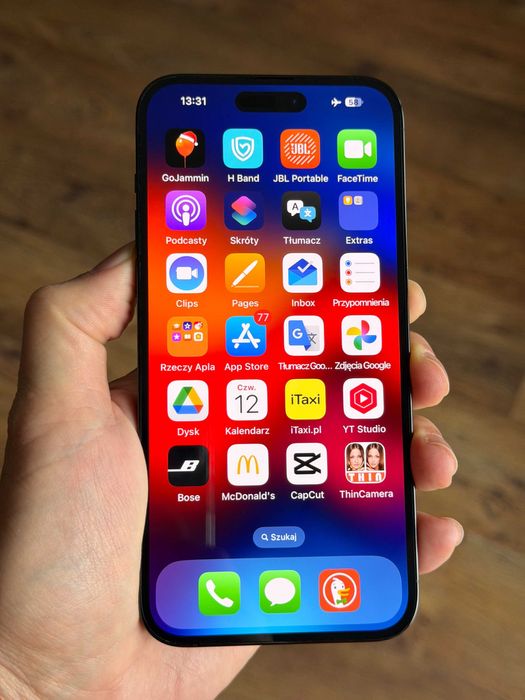 Iphone 14 Pro Max 256 GB, czarny, perfekcyjny stan, FV 23% + 8 etui