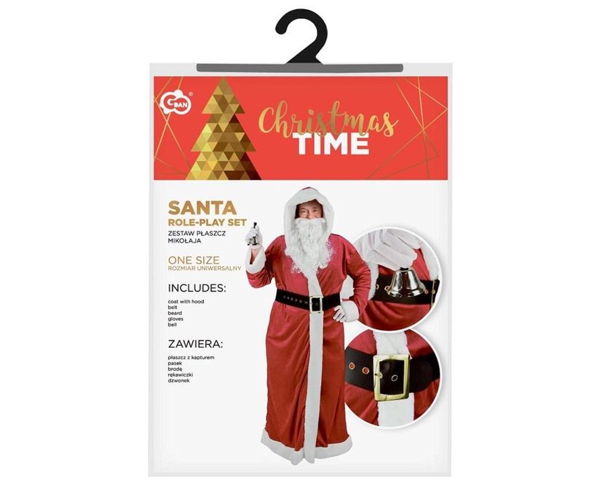 Strój Mikołaja welurowy rozm. uniwersalny Godan oprawa: blister