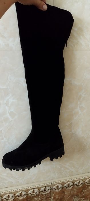 Замшеві чоботи ботфорди