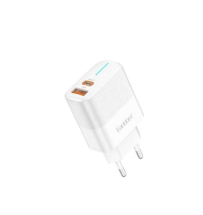 Швидка зарядка 20W Earldom ES-EU32C GaN USB-C + USB-A PD/QC3.0 для iPhone, Samsung, Xiaomi