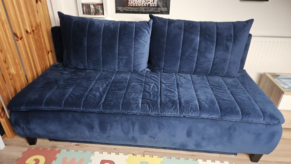 Sofa kanapa piękna granatowa