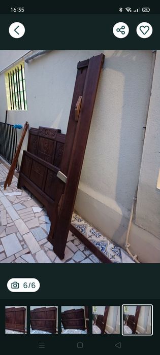 Cama de corpo e meio de madeira maciça como nova. Sem estrado