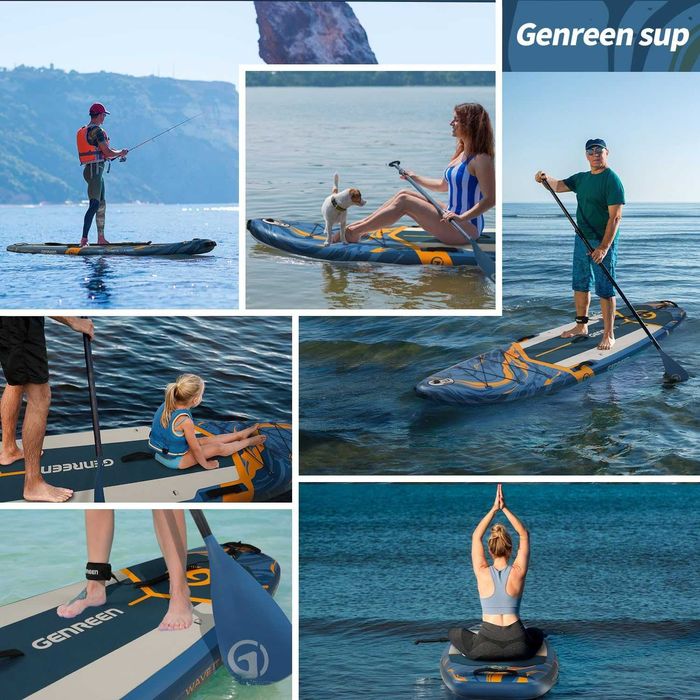 Надувна SUP дошка для плавання GENREEN 335 см Синя